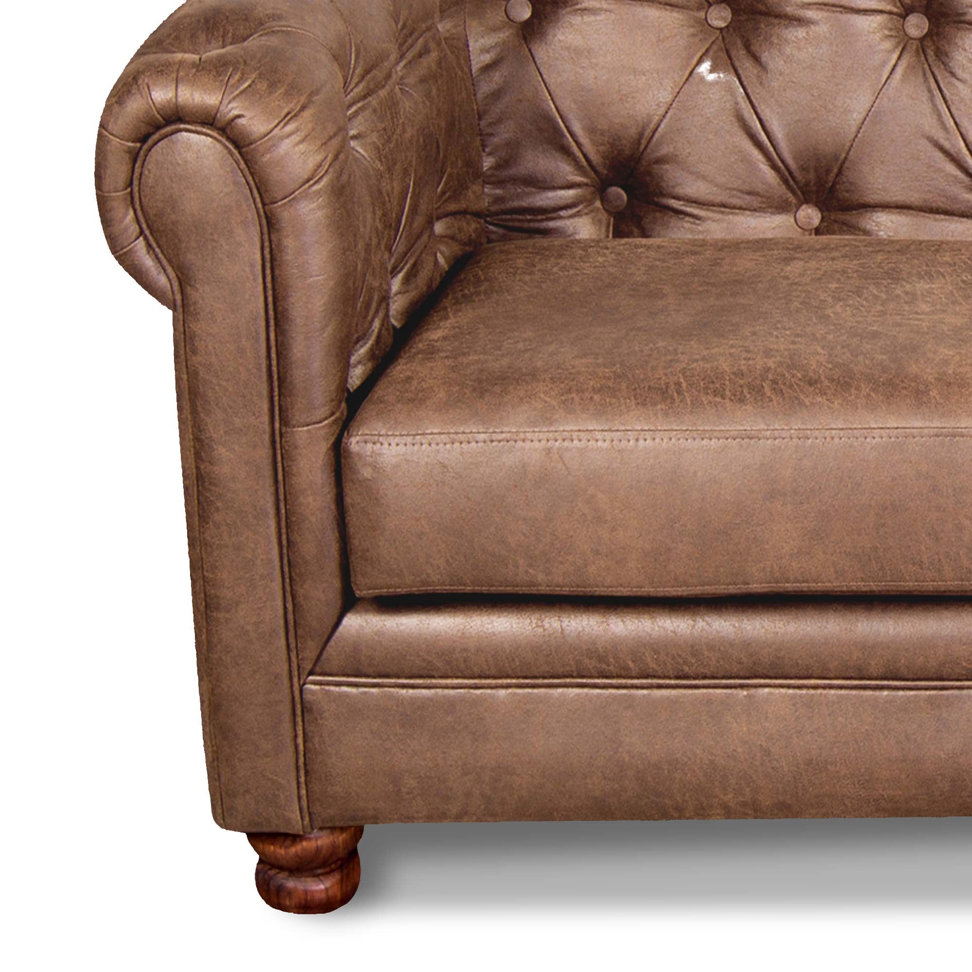 SOFA FLORENCIA 1C CUERO COLORADO CARAMELO - 2