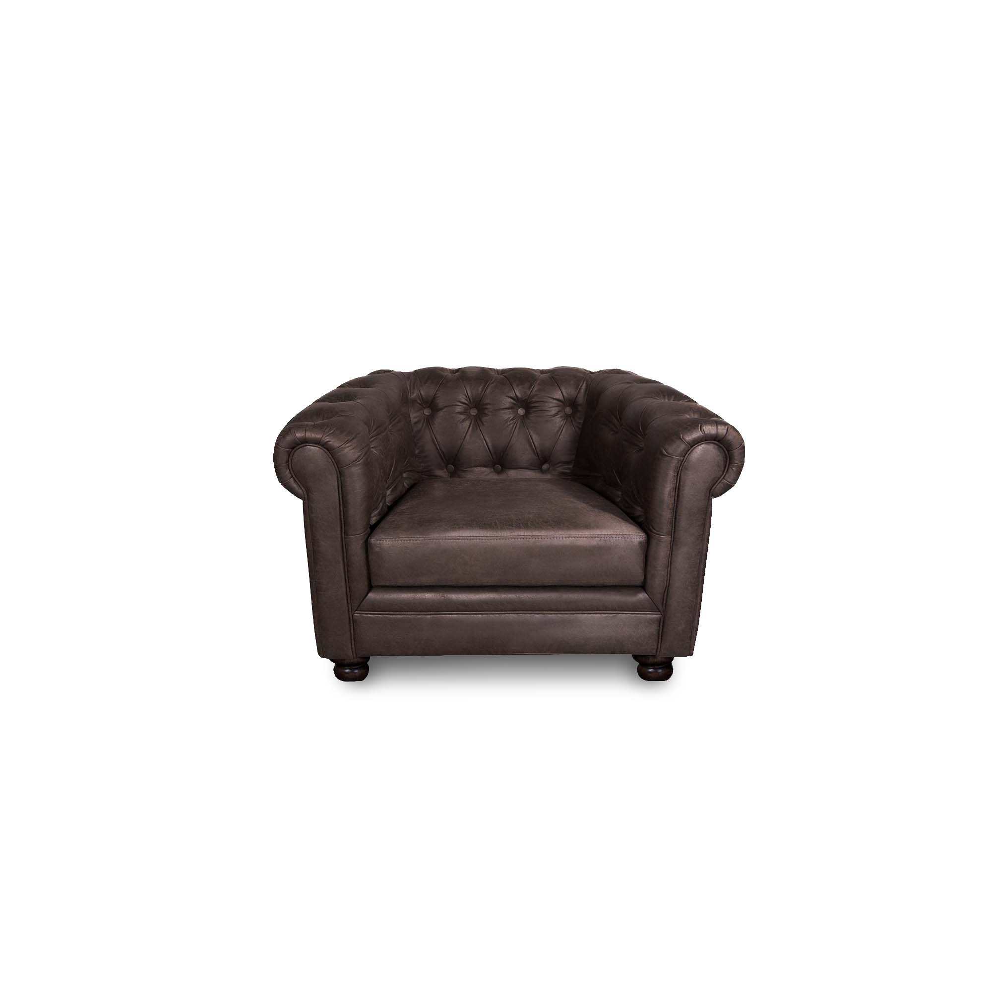 SOFA FLORENCIA 1C CUERO COLORADO MARRON - 1