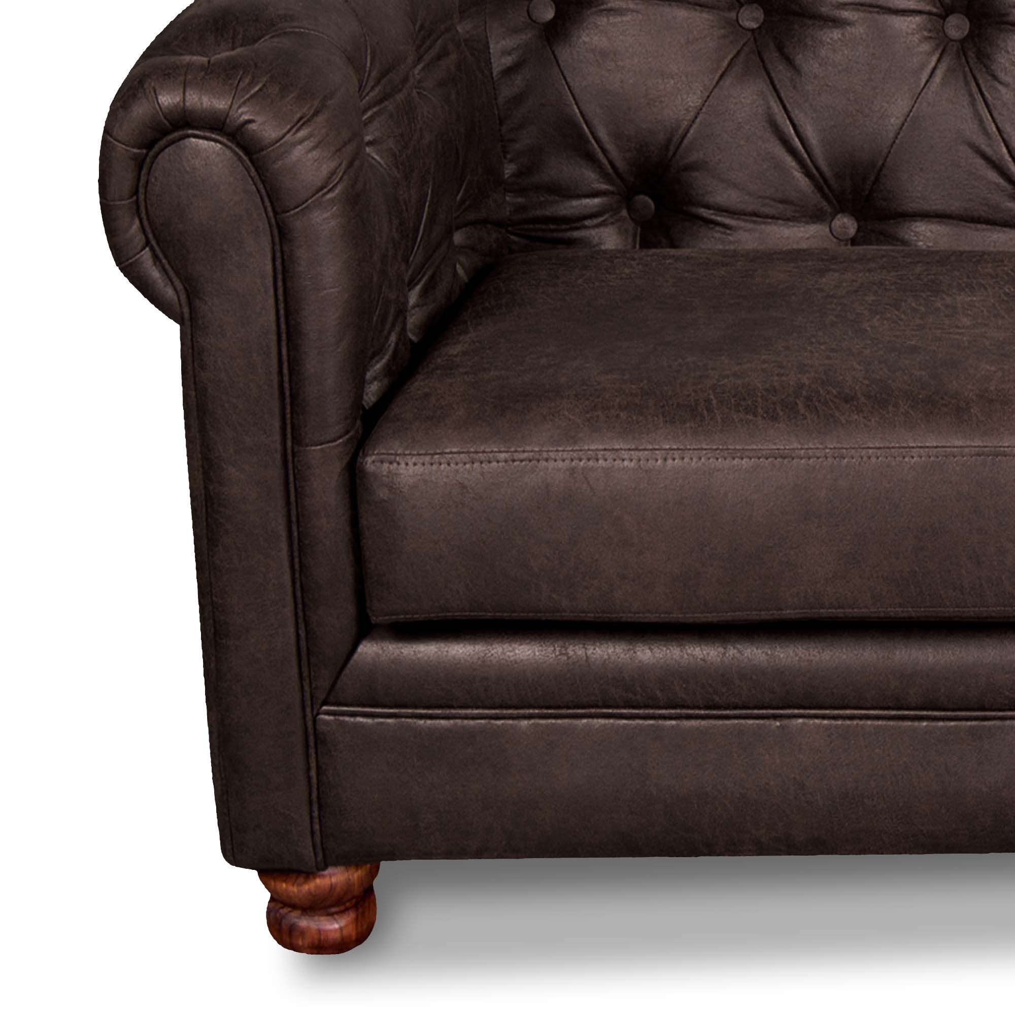 SOFA FLORENCIA 1C CUERO COLORADO MARRON - 2