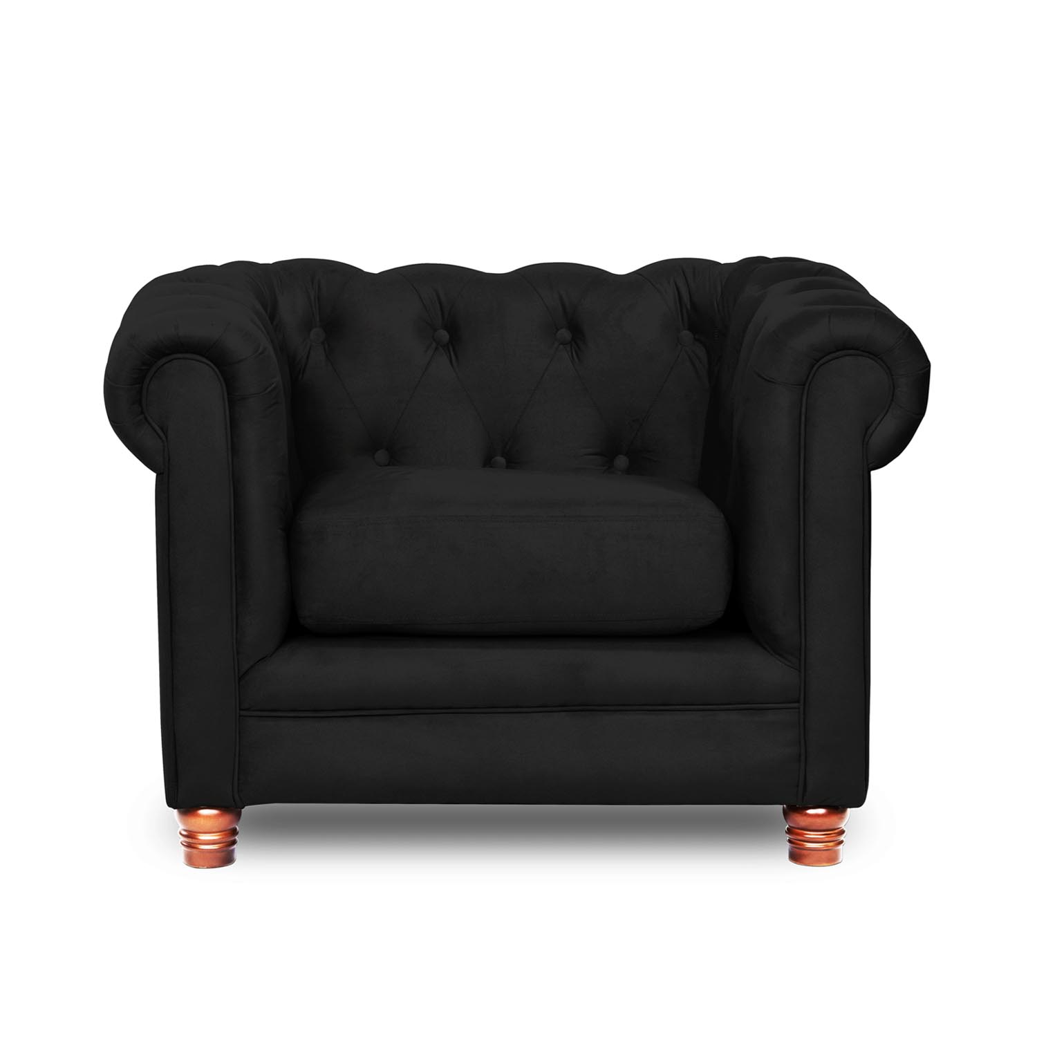 SOFA FLORENCIA 1C TELA VELVET NEGRO - 1