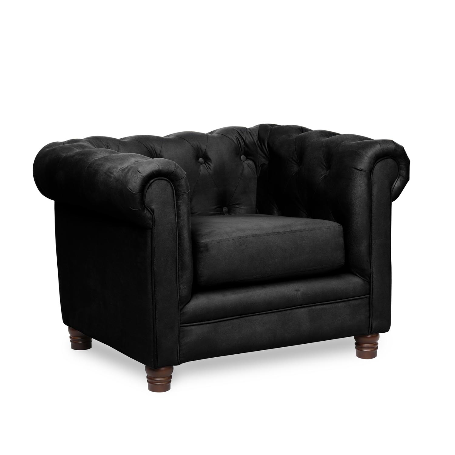 SOFA FLORENCIA 1C TELA VELVET NEGRO - 2