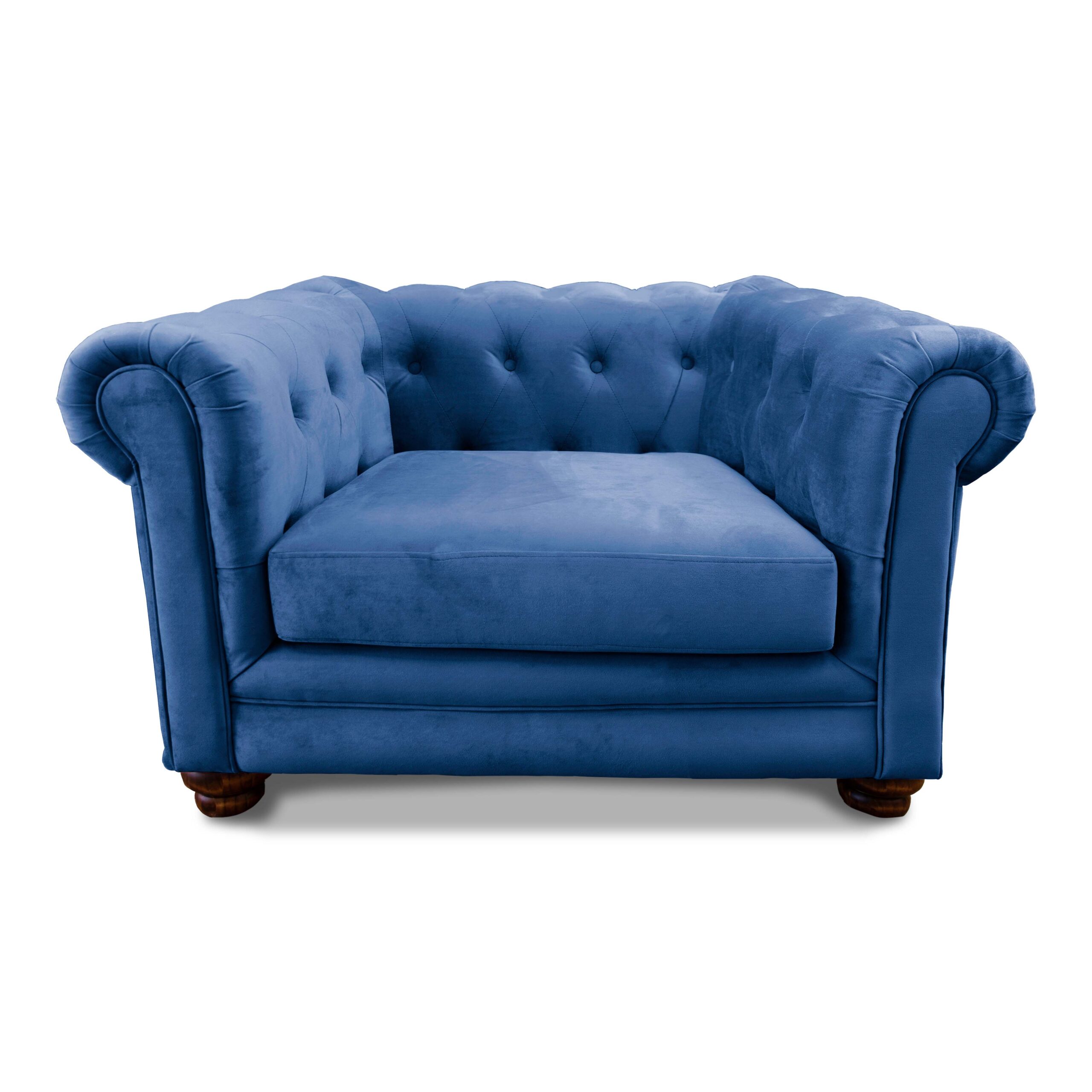 SOFA FLORENCIA 1C TELA VELVET AZUL PETROLEO - 1