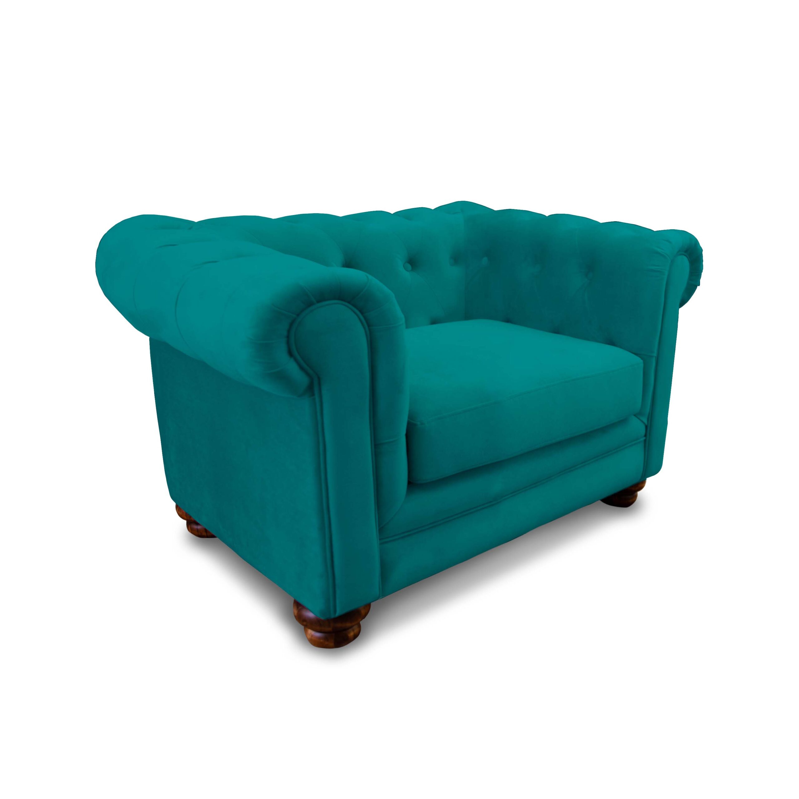 SOFA FLORENCIA 1C TELA VELVET TURQUESA - 2