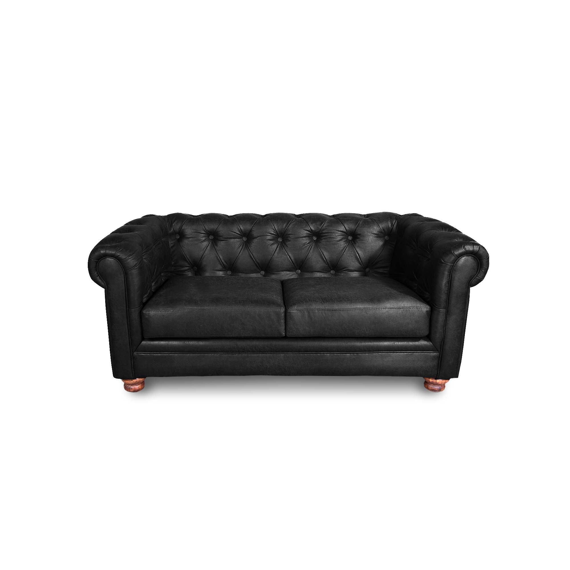 SOFA FLORENCIA 2C CUERO COLORADO NEGRO - 1
