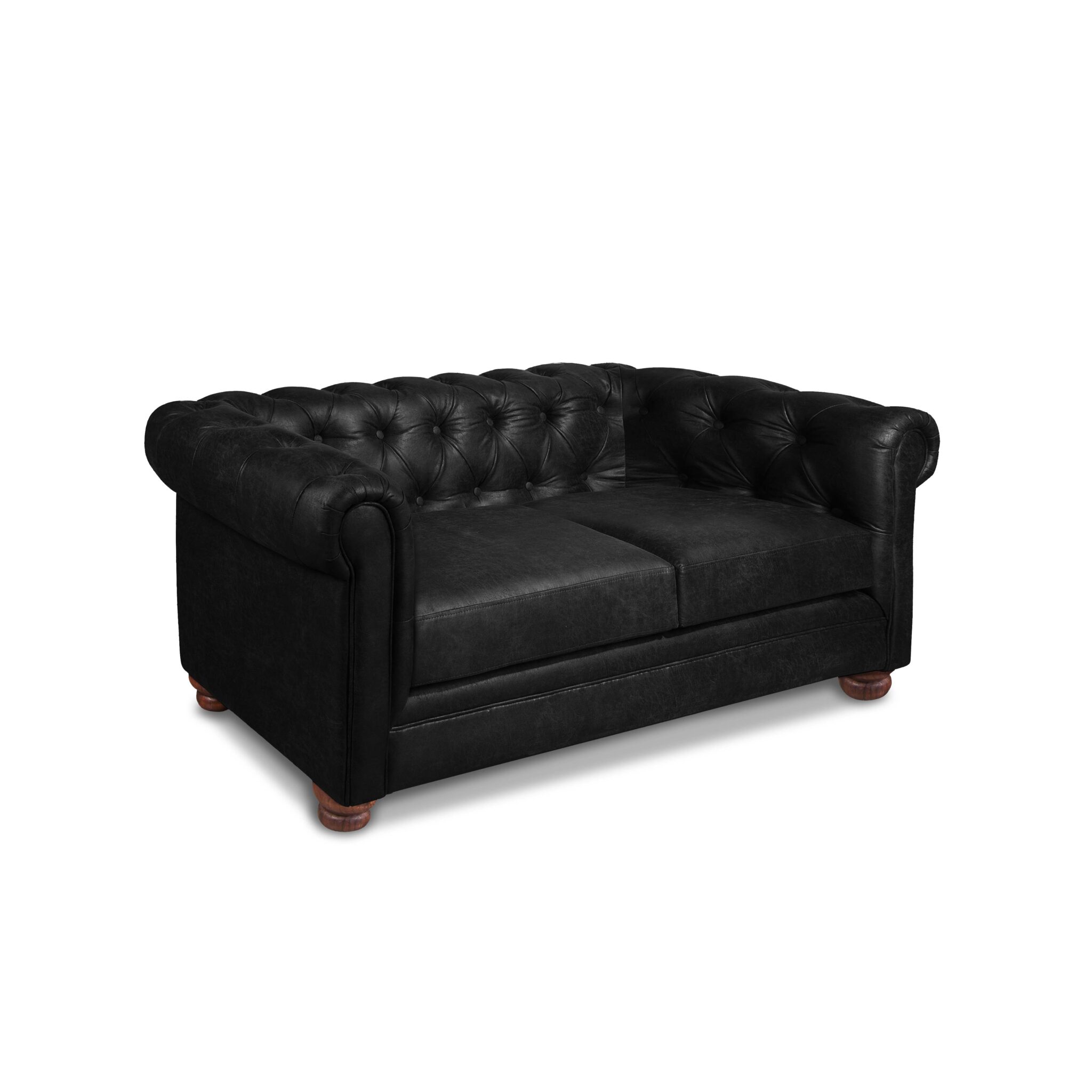 SOFA FLORENCIA 2C CUERO COLORADO NEGRO - 2