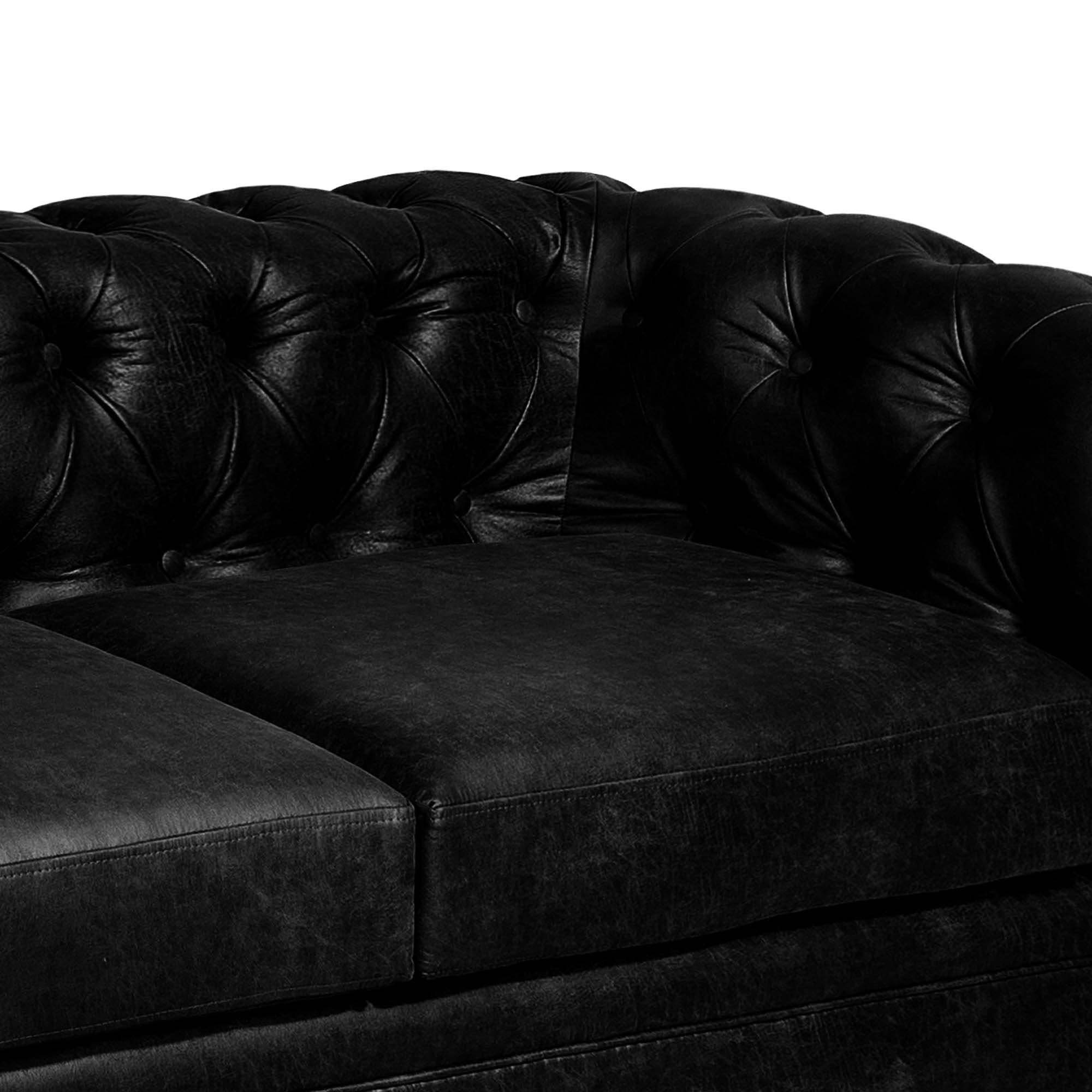 SOFA FLORENCIA 2C CUERO COLORADO NEGRO - 3