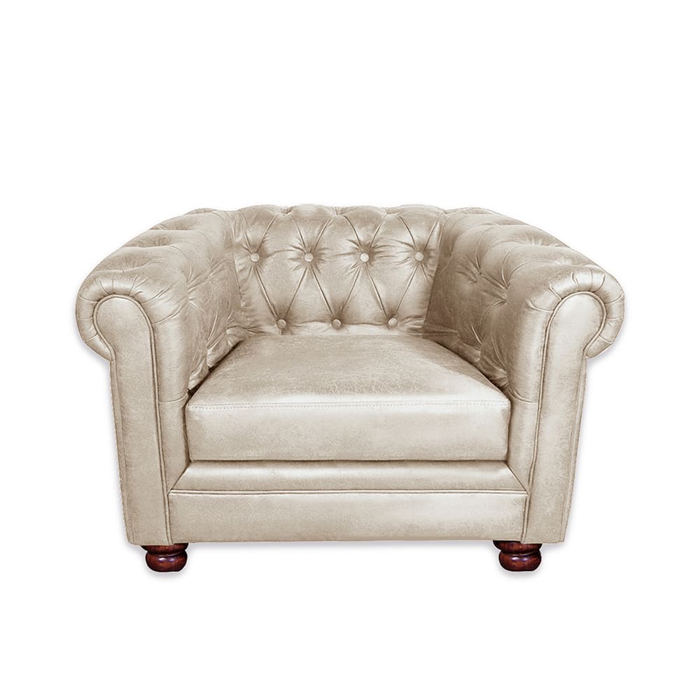 SOFA FLORENCIA 1C CUERO COLORADO BEIGE - 1