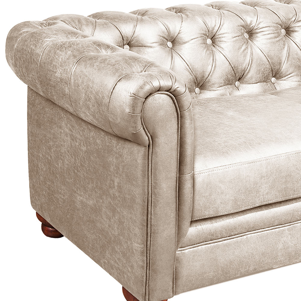 SOFA FLORENCIA 1C CUERO COLORADO BEIGE - 3