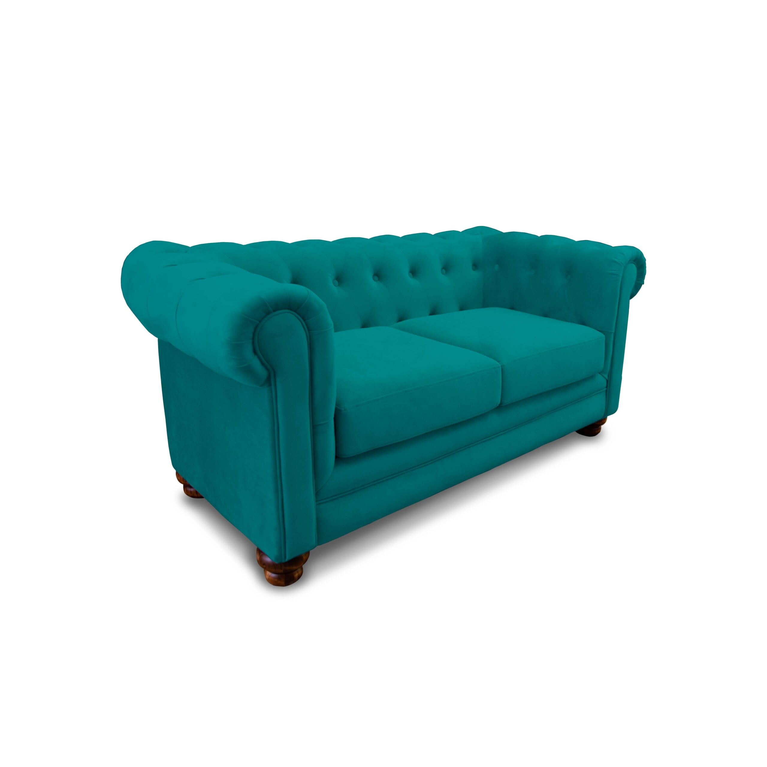 SOFA FLORENCIA 2C TELA VELVET TURQUESA - 2