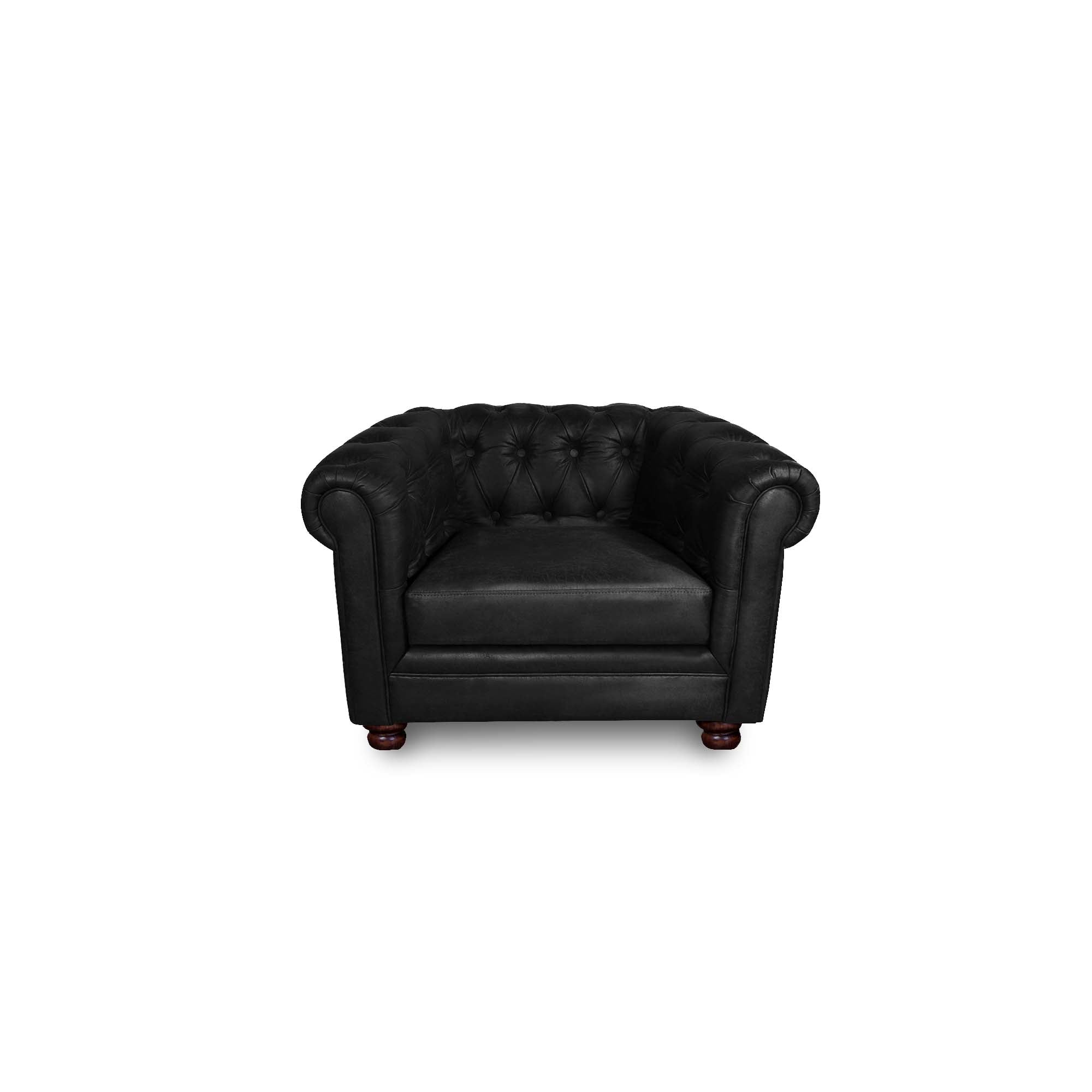 SOFA FLORENCIA 1C CUERO COLORADO NEGRO - 1