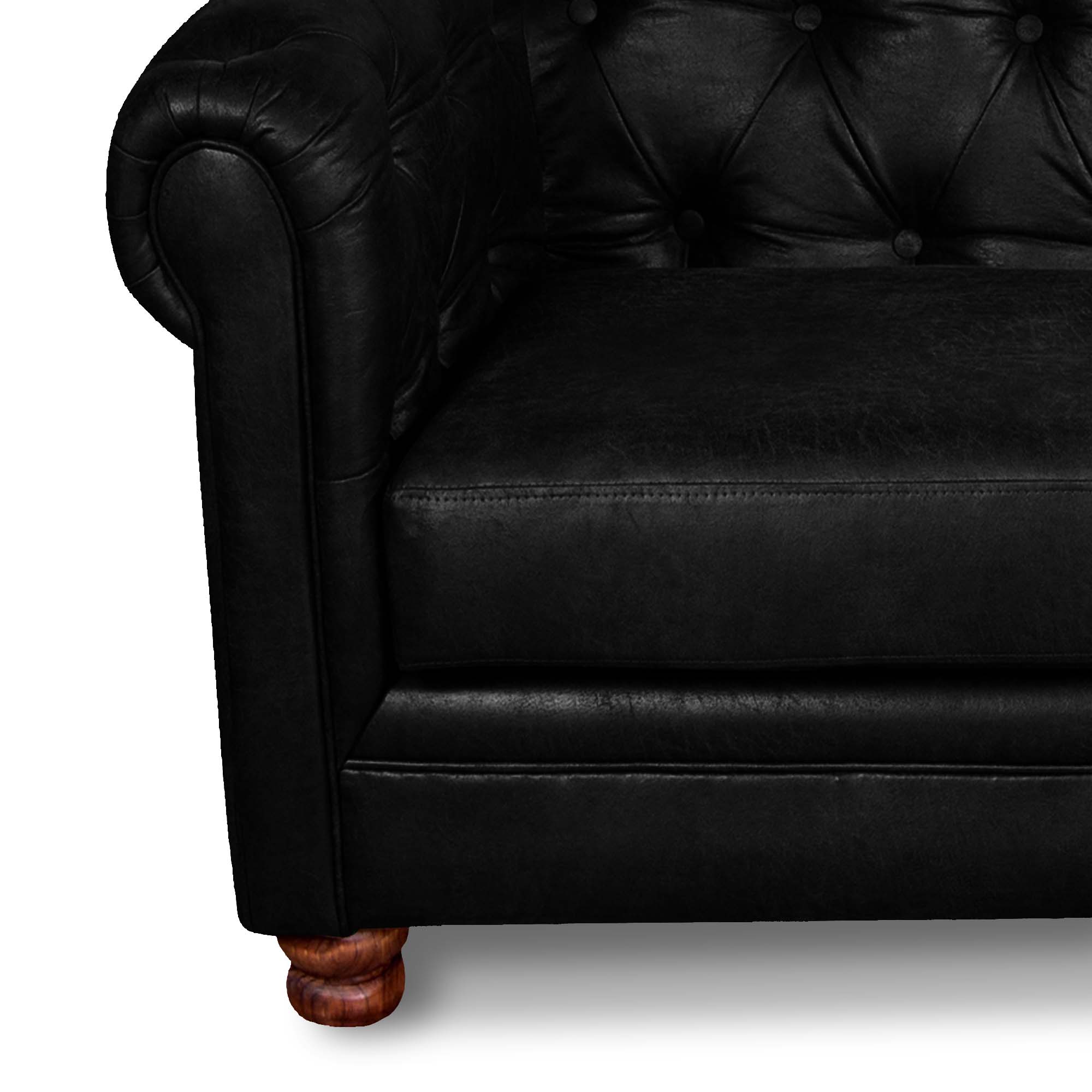 SOFA FLORENCIA 1C CUERO COLORADO NEGRO - 2