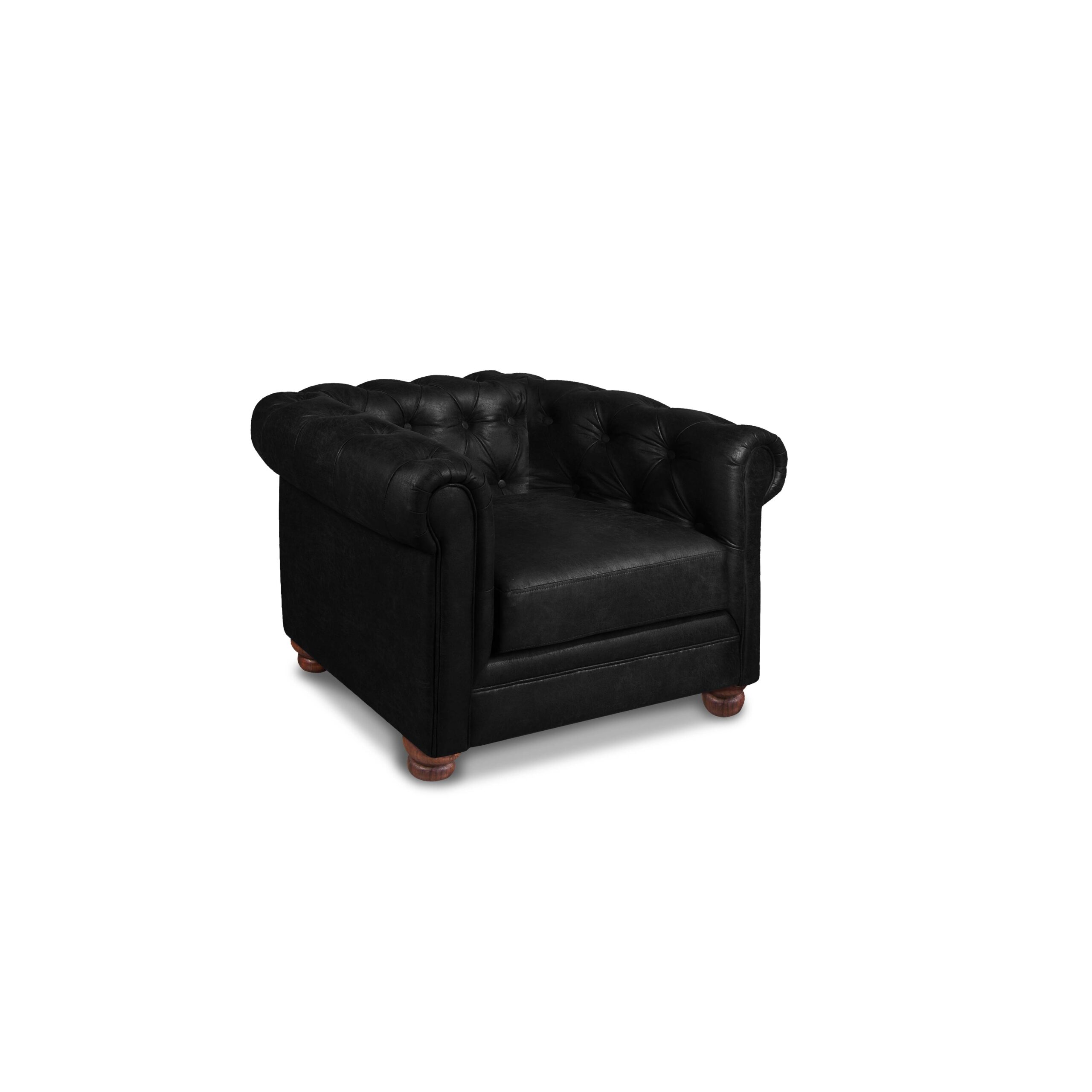 SOFA FLORENCIA 1C CUERO COLORADO NEGRO - 3