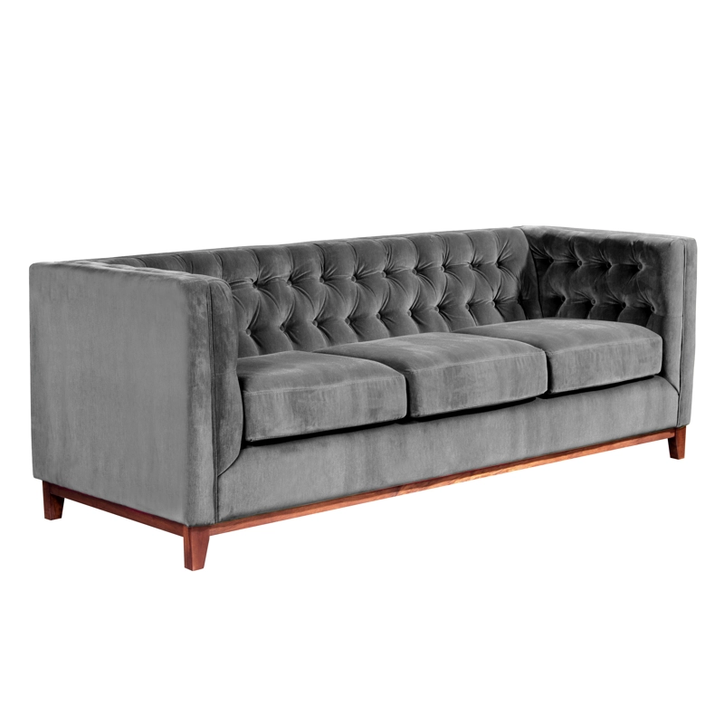 SOFA LATAM HOME ROMA 3 CUERPOS GRIS VELVET - 2