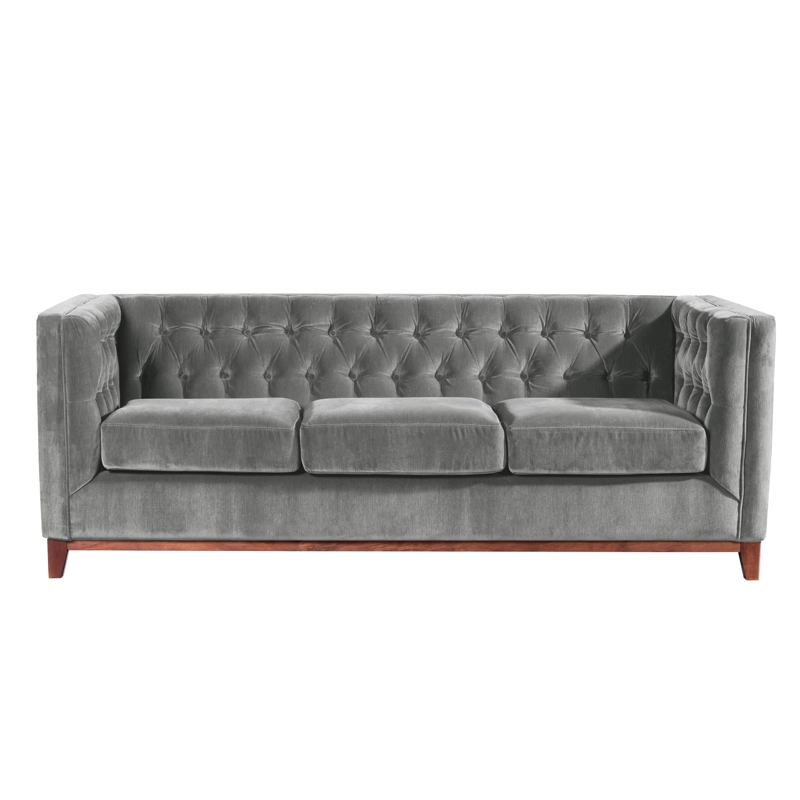 SOFA LATAM HOME ROMA 3 CUERPOS GRIS VELVET - 3