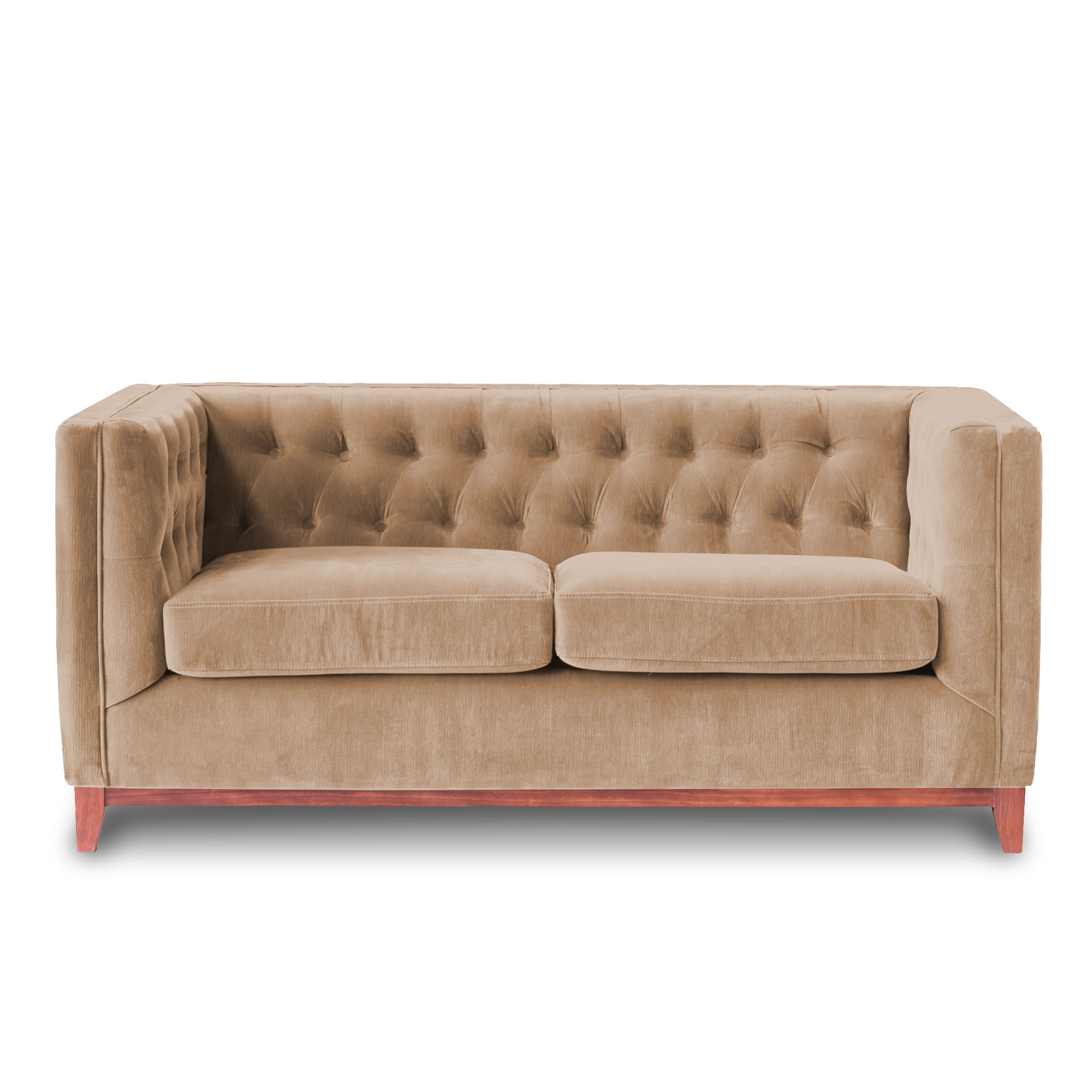 SOFA LATAM HOME ROMA 2 CUERPOS BEIGE TELA VELVET - 1