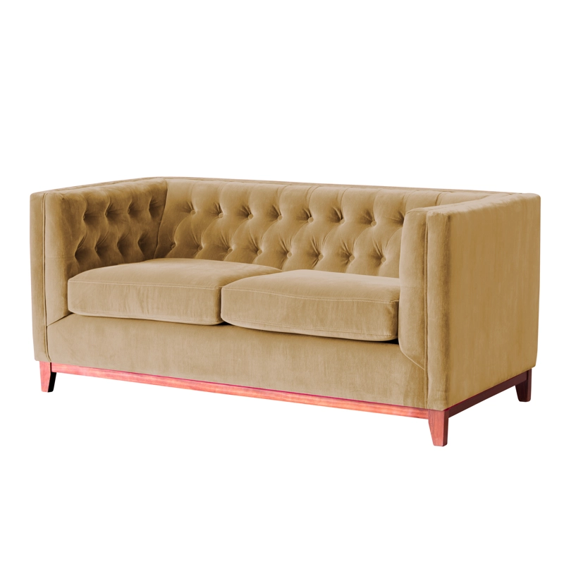 SOFA LATAM HOME ROMA 2 CUERPOS BEIGE TELA VELVET - 2