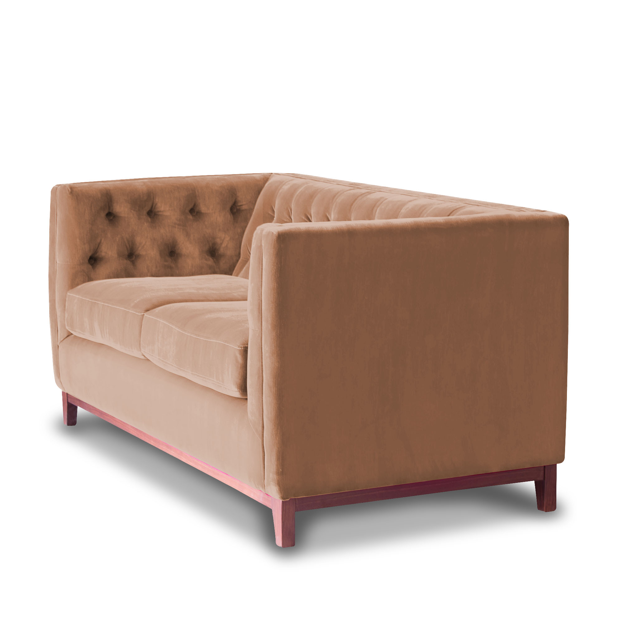 SOFA LATAM HOME ROMA 2 CUERPOS BEIGE TELA VELVET - 2