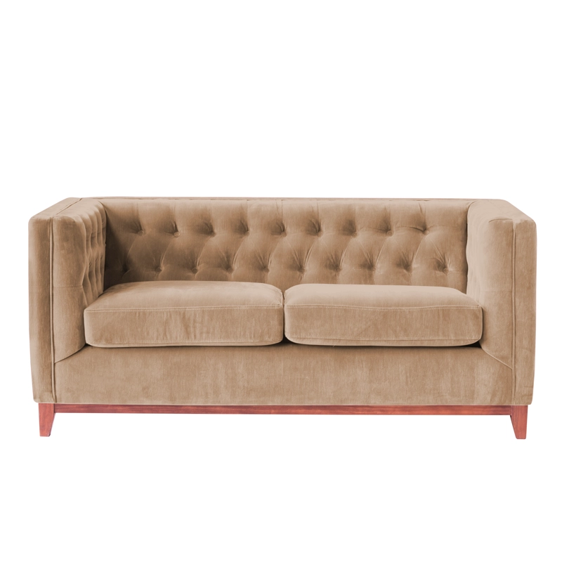 SOFA LATAM HOME ROMA 2 CUERPOS BEIGE TELA VELVET - 3
