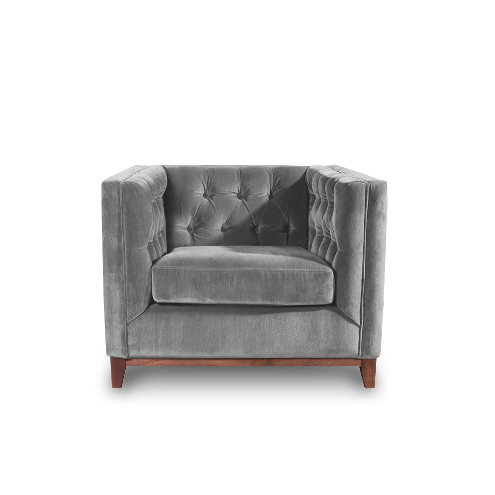 SOFA LATAM HOME ROMA 1 CUERPO GRIS TELA VELVET - 1