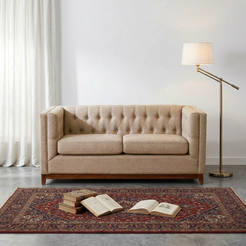 SOFA LATAM HOME ROMA 2 CUERPOS LINO NATURAL - 1