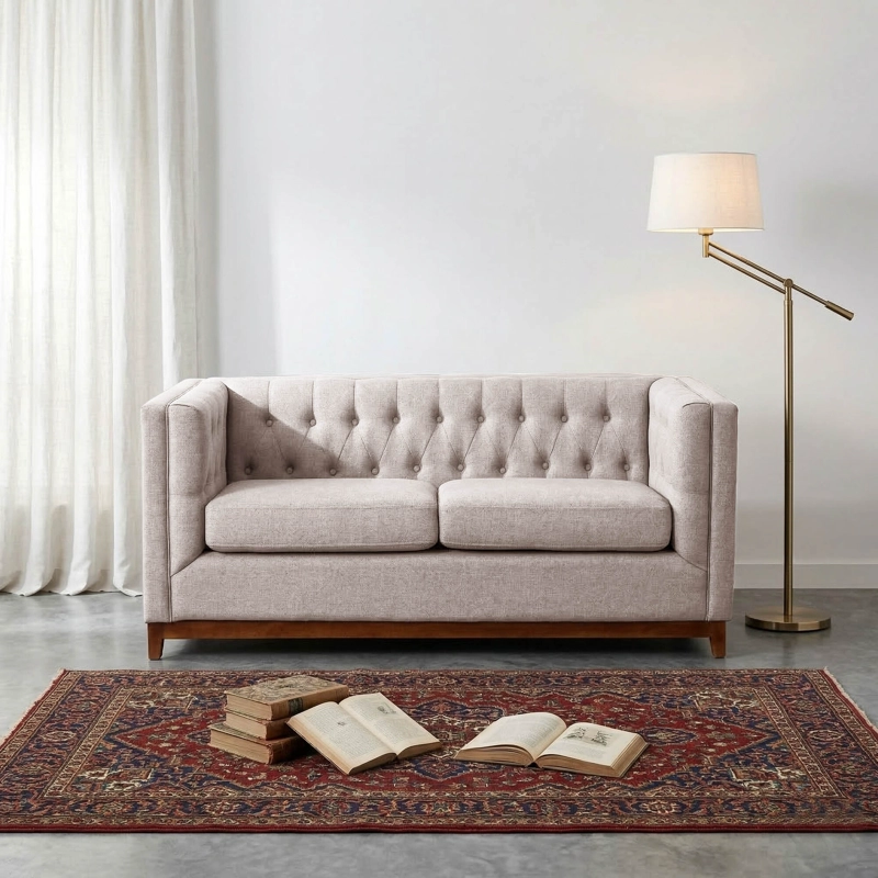 SOFA ROMA 2C LINO EN COLOR BLANCO - 1