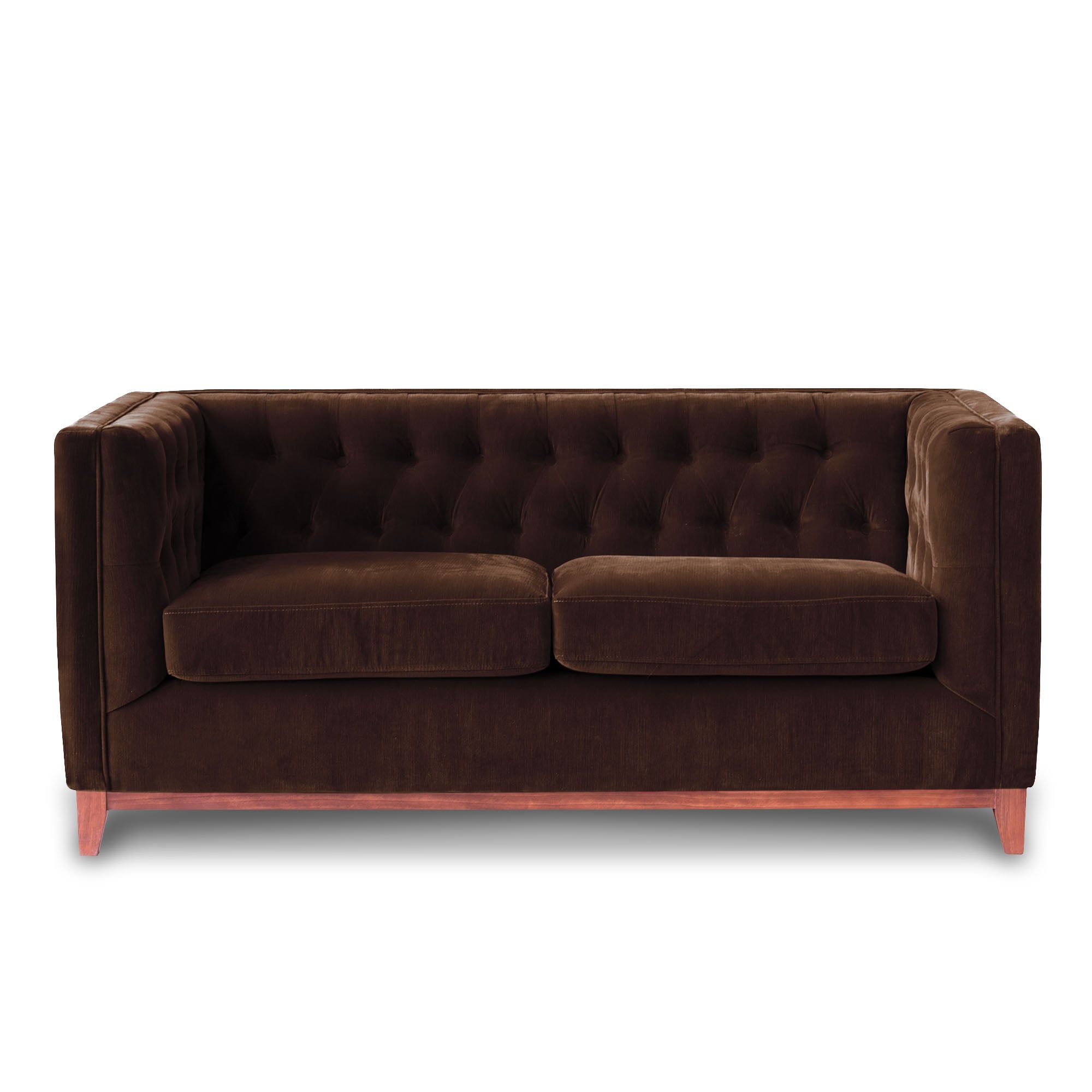 SOFA LATAM HOME ROMA 2 CUERPOS CHOCOLATE TELA VELVET - 1