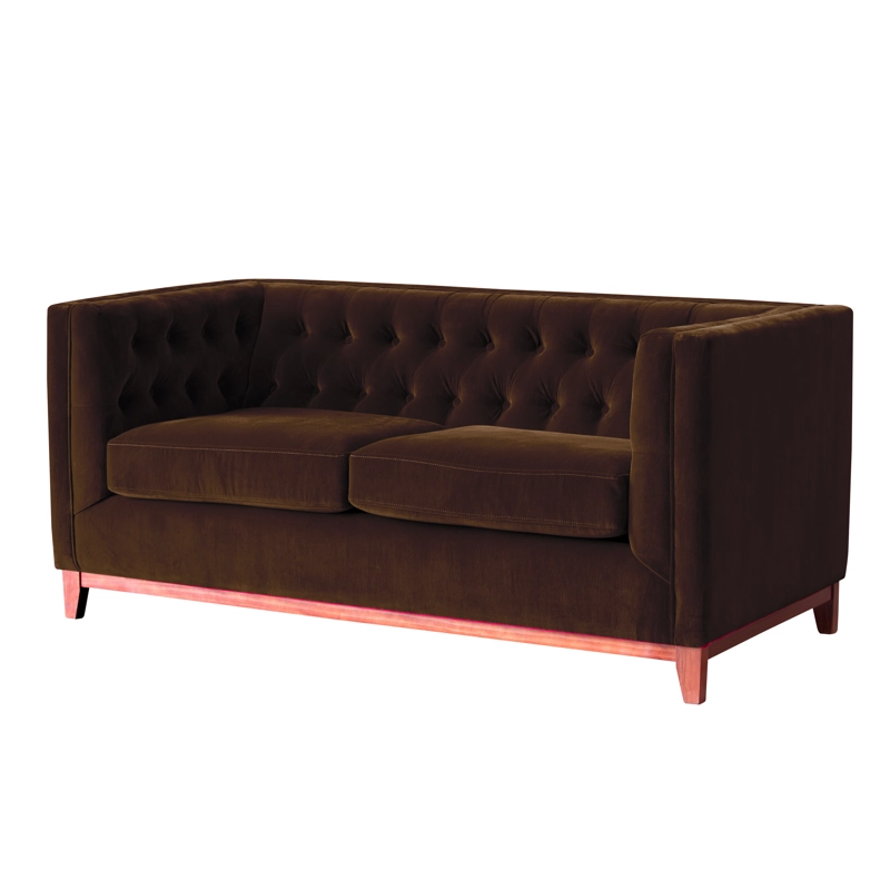 SOFA LATAM HOME ROMA 2 CUERPOS CHOCOLATE TELA VELVET - 2
