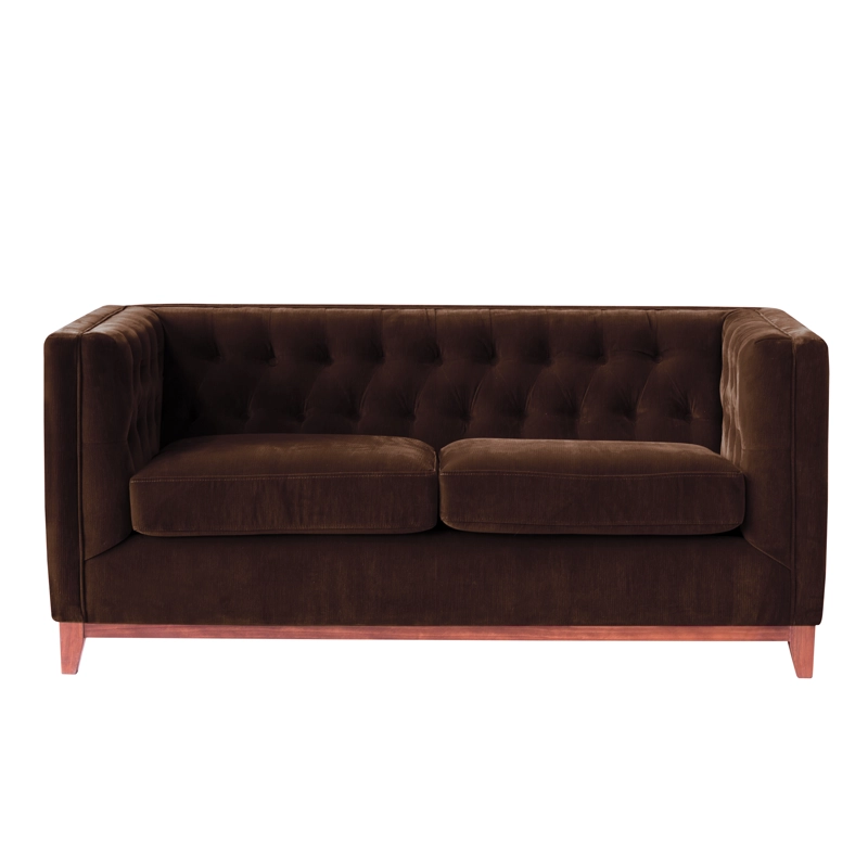 SOFA LATAM HOME ROMA 2 CUERPOS CHOCOLATE TELA VELVET - 3