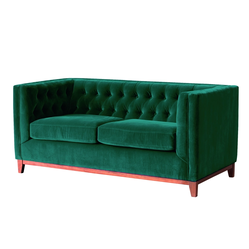 SOFA LATAM HOME ROMA 2 CUERPOS VERDE TELA VELVET - 2
