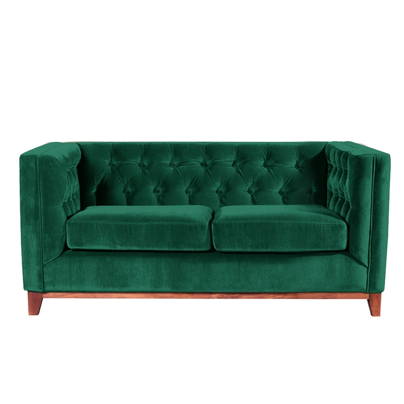 SOFA LATAM HOME ROMA 2 CUERPOS VERDE TELA VELVET - 3