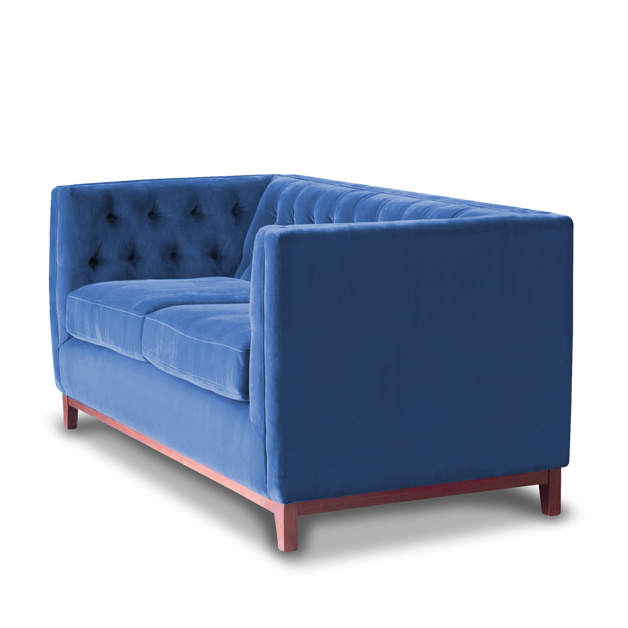 SOFA LATAM HOME ROMA 2 CUERPOS AZUL PETROLEO TELA VELVET - 2