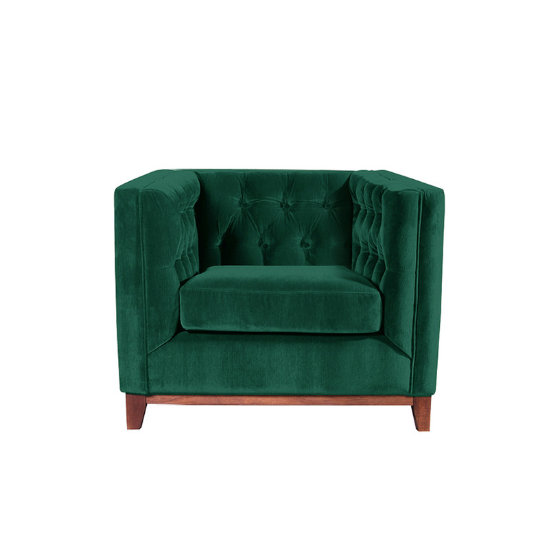SOFA LATAM HOME ROMA 1 CUERPO VERDE TELA VELVET - 1