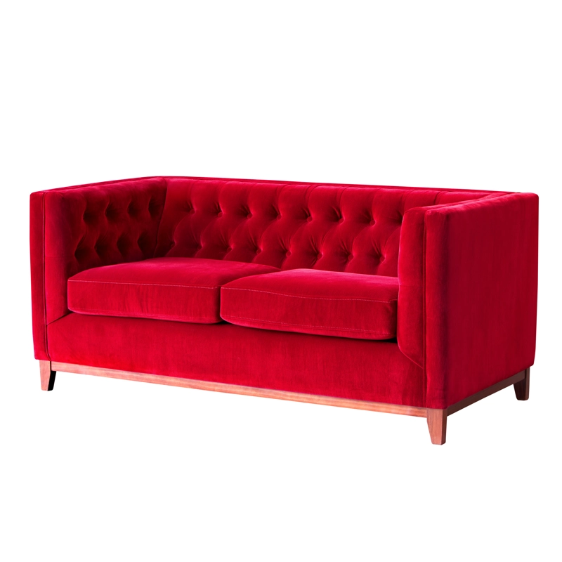 SOFA LATAM HOME ROMA 2 CUERPOS BURDEO TELA VELVET - 2