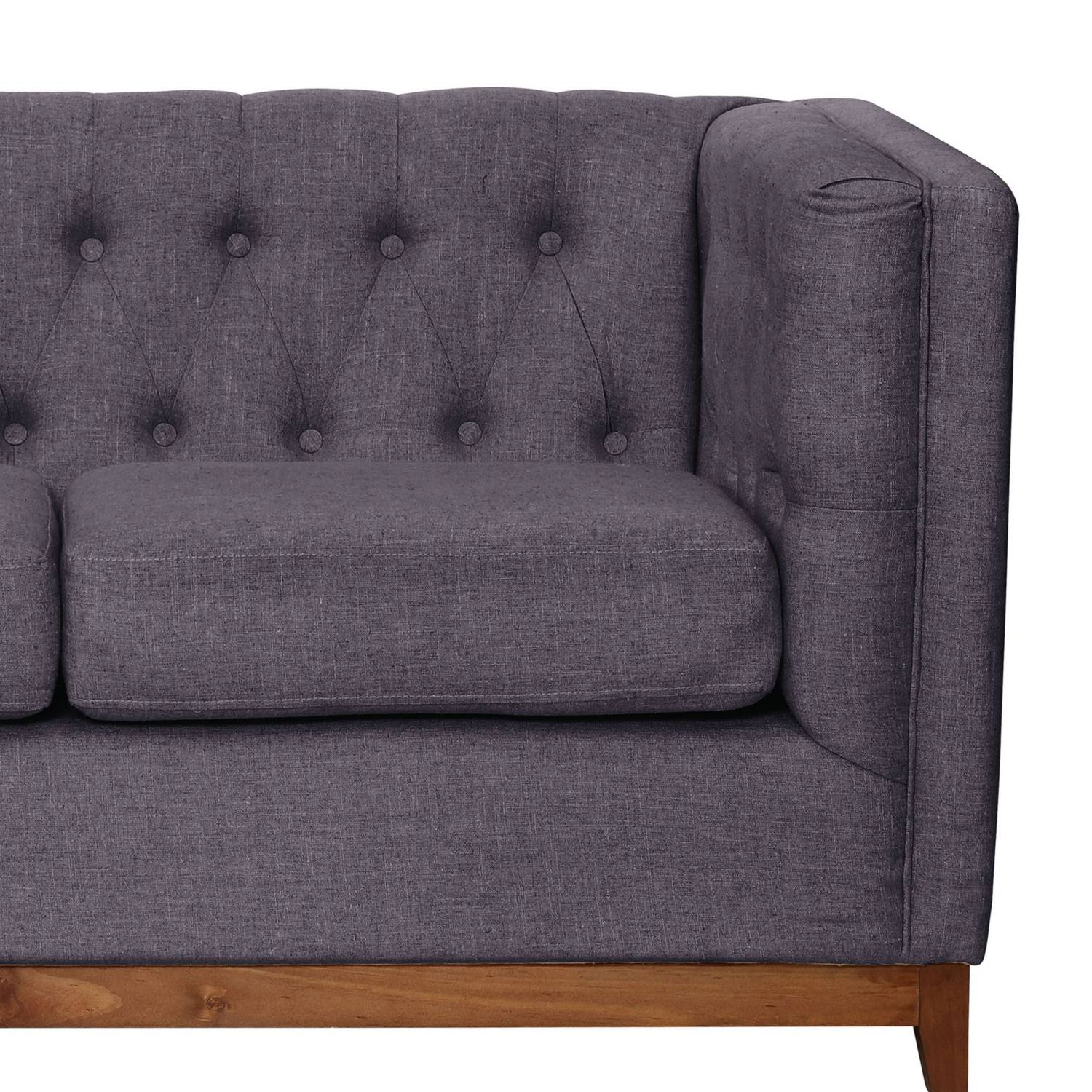 SOFA LATAM HOME ROMA 2 CUERPOS LINO GRIS OSCURO - 2