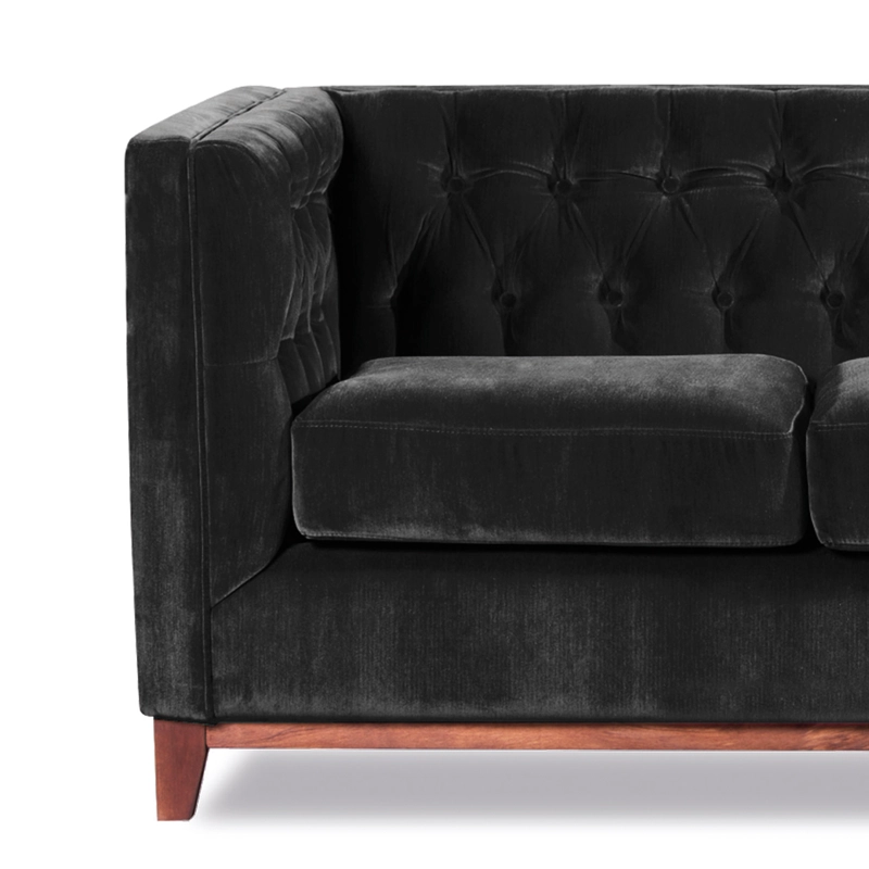 SOFA LATAM HOME ROMA 3 CUERPOS NEGRO VELVET - 2