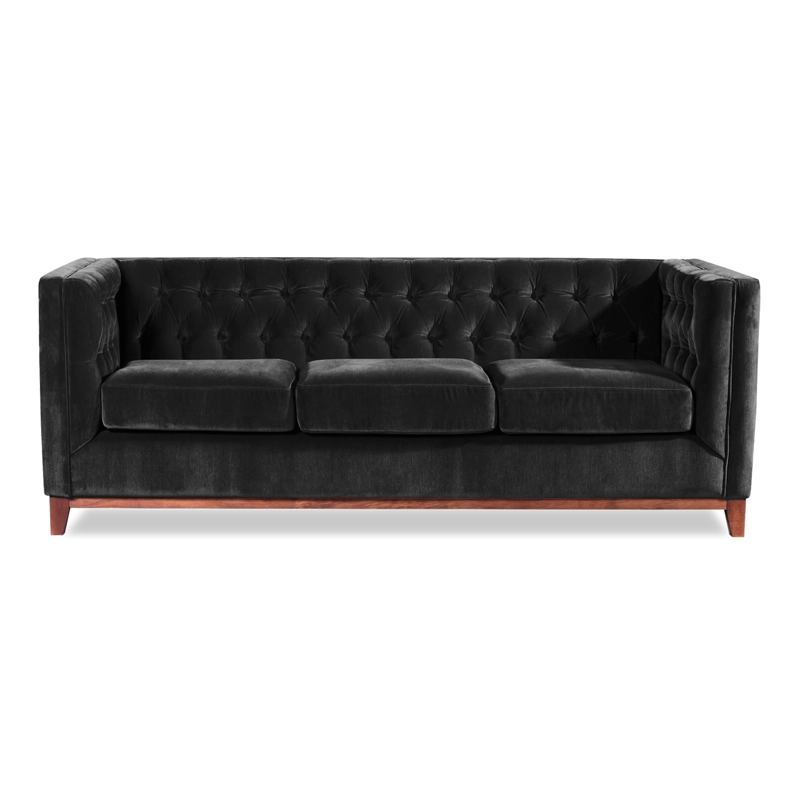 SOFA LATAM HOME ROMA 3 CUERPOS NEGRO VELVET - 3