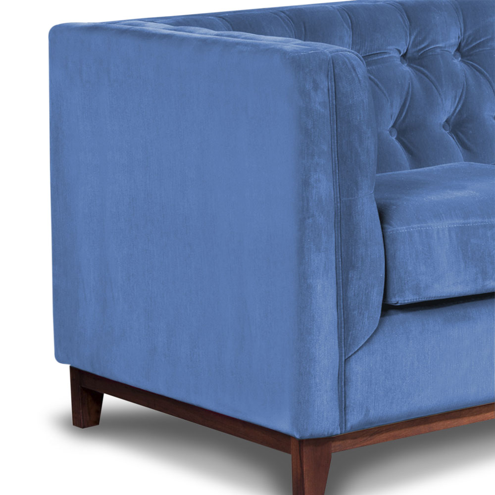 SOFA LATAM HOME ROMA 1 CUERPO AZUL PETROLEO TELA VELVET - 2