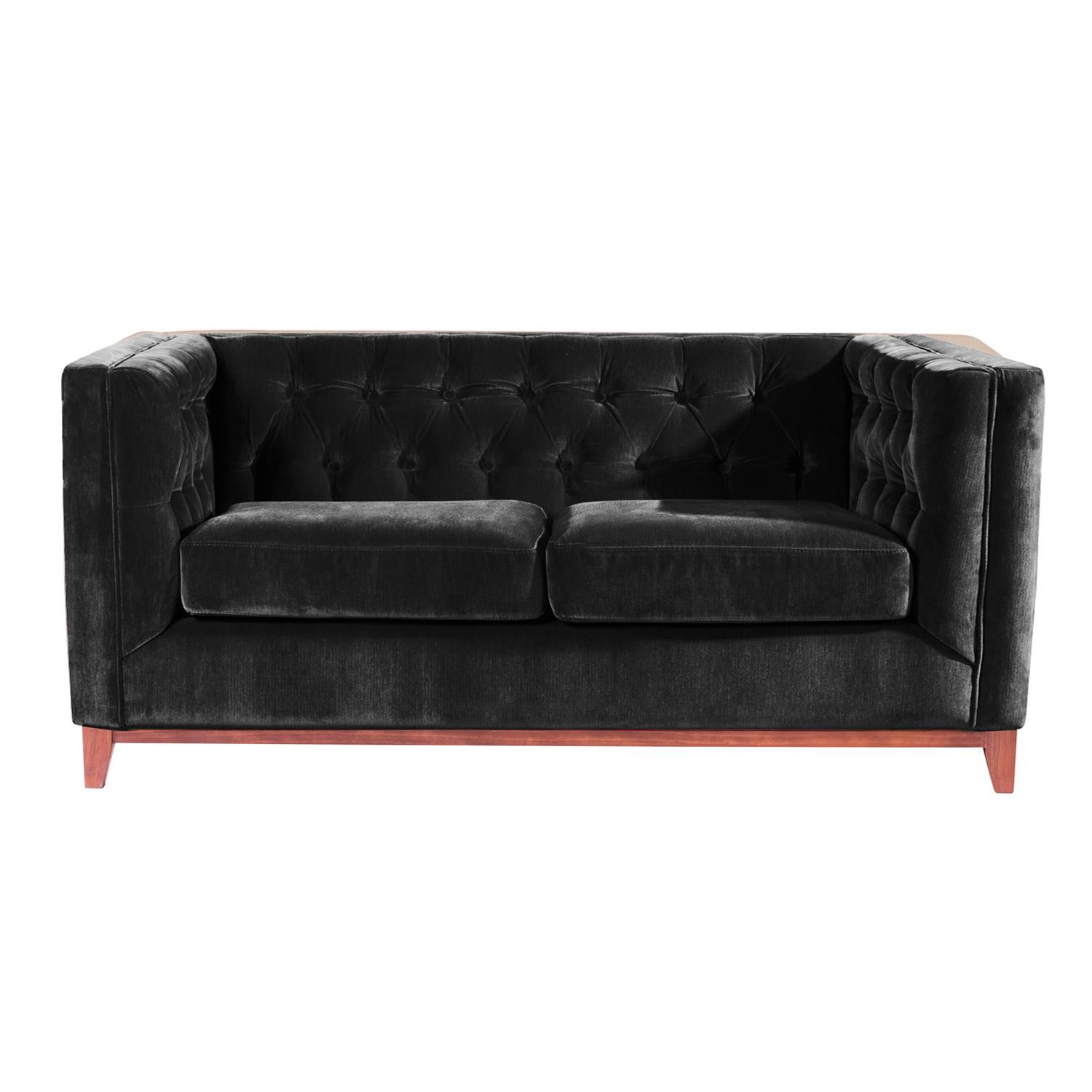 SOFA LATAM HOME ROMA 2 CUERPOS NEGRO TELA VELVET - 1