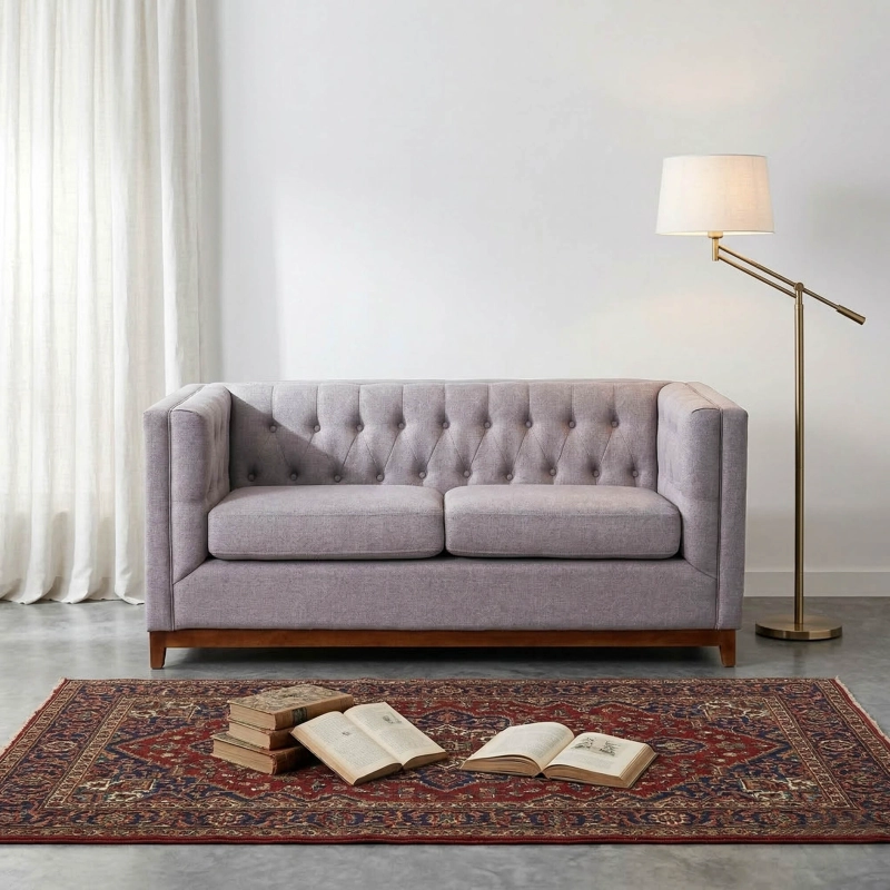 SOFA LATAM HOME ROMA 2 CUERPOS LINO GRIS CLARO - 1
