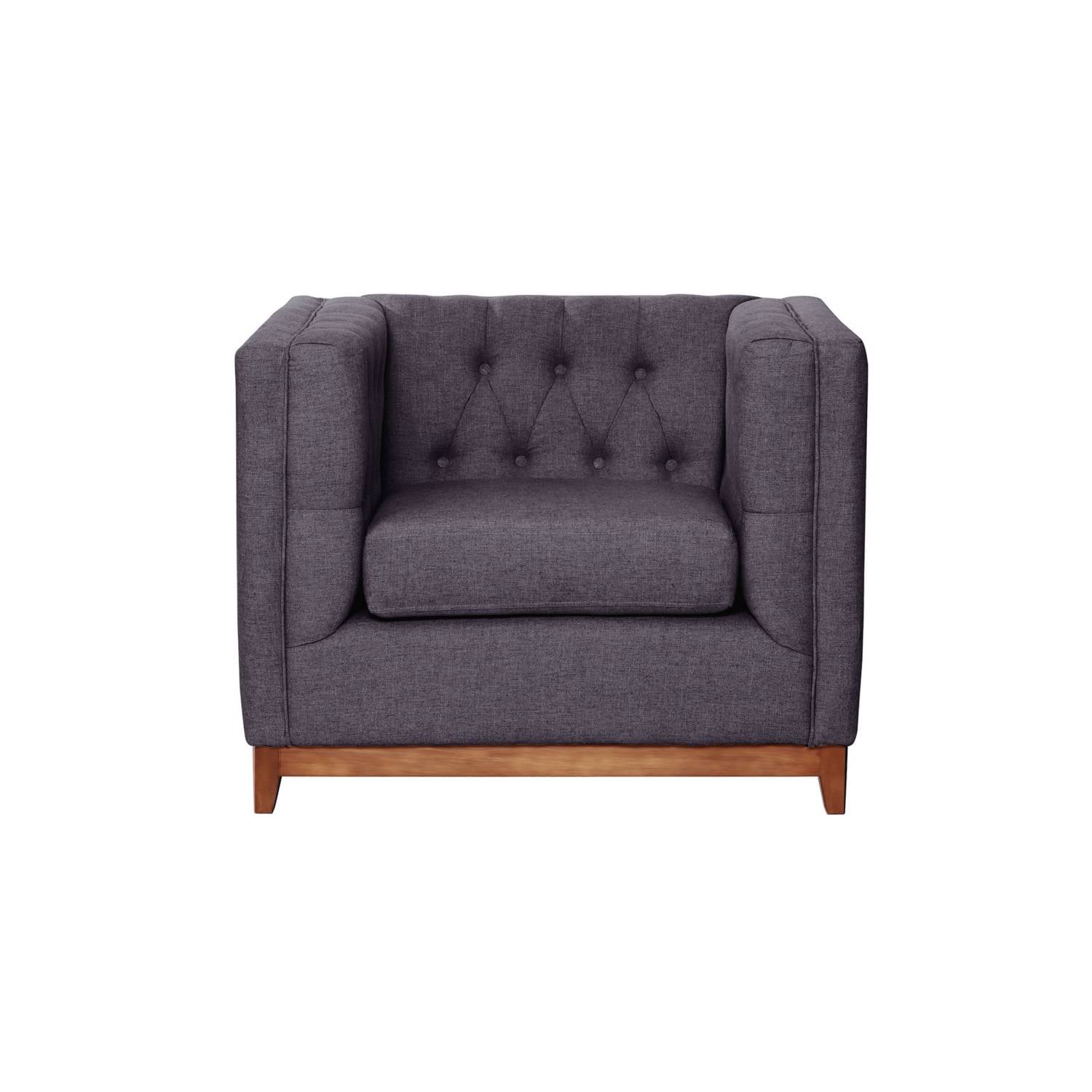 SOFA LATAM HOME ROMA 1 CUERPO LINO GRIS OSCURO - 1