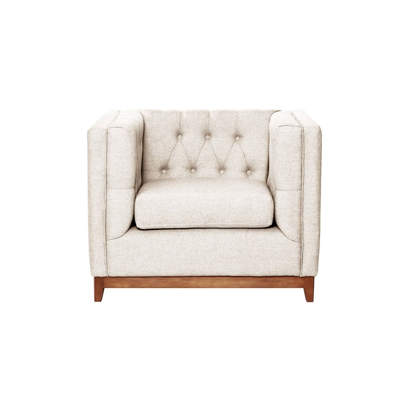 SOFA ROMA 1C LINO EN COLOR BLANCO - 1