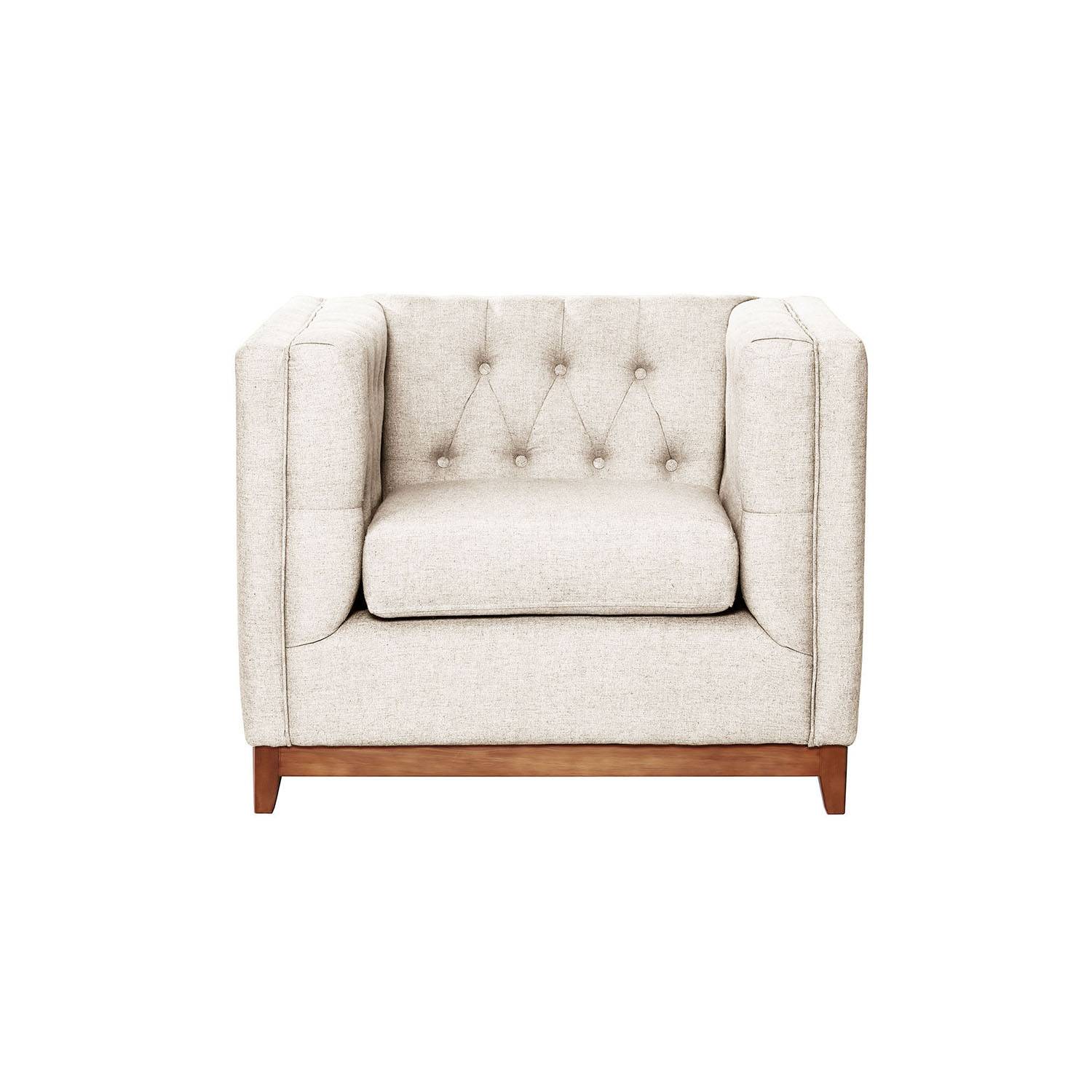 SOFA ROMA 1C LINO EN COLOR BLANCO - 1
