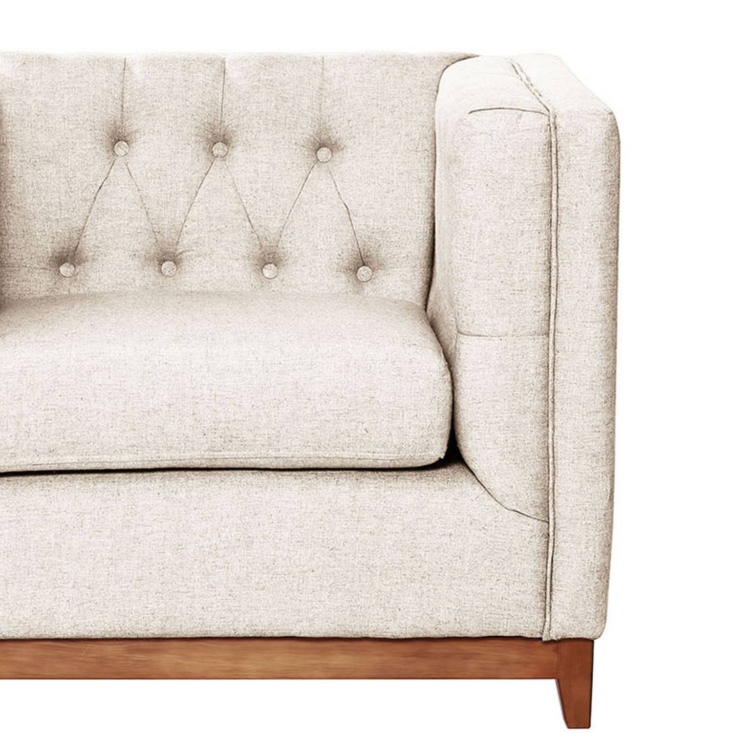 SOFA ROMA 1C LINO EN COLOR BLANCO - 2