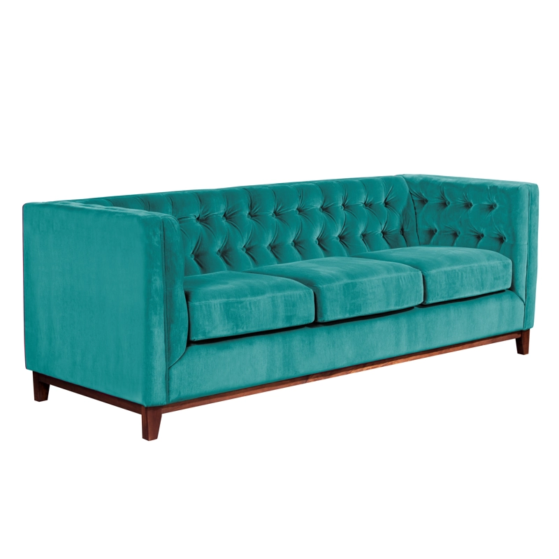 SOFA LATAM HOME ROMA 3 CUERPOS TURQUESA VELVET - 2