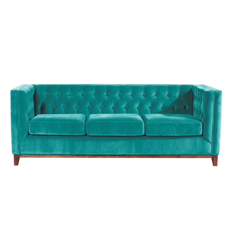 SOFA LATAM HOME ROMA 3 CUERPOS TURQUESA VELVET - 3