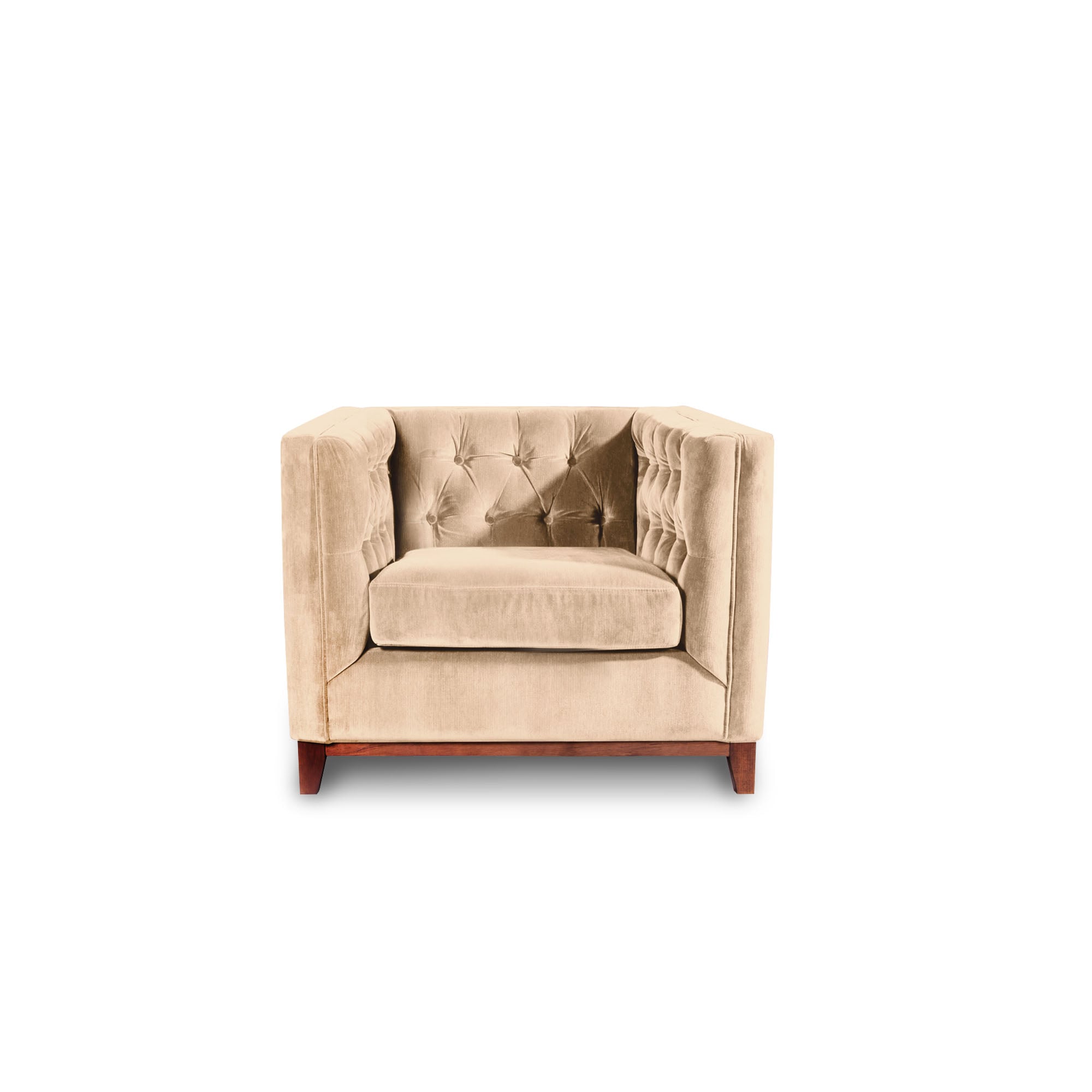 SOFA LATAM HOME ROMA 1 CUERPO BEIGE TELA VELVET - 1