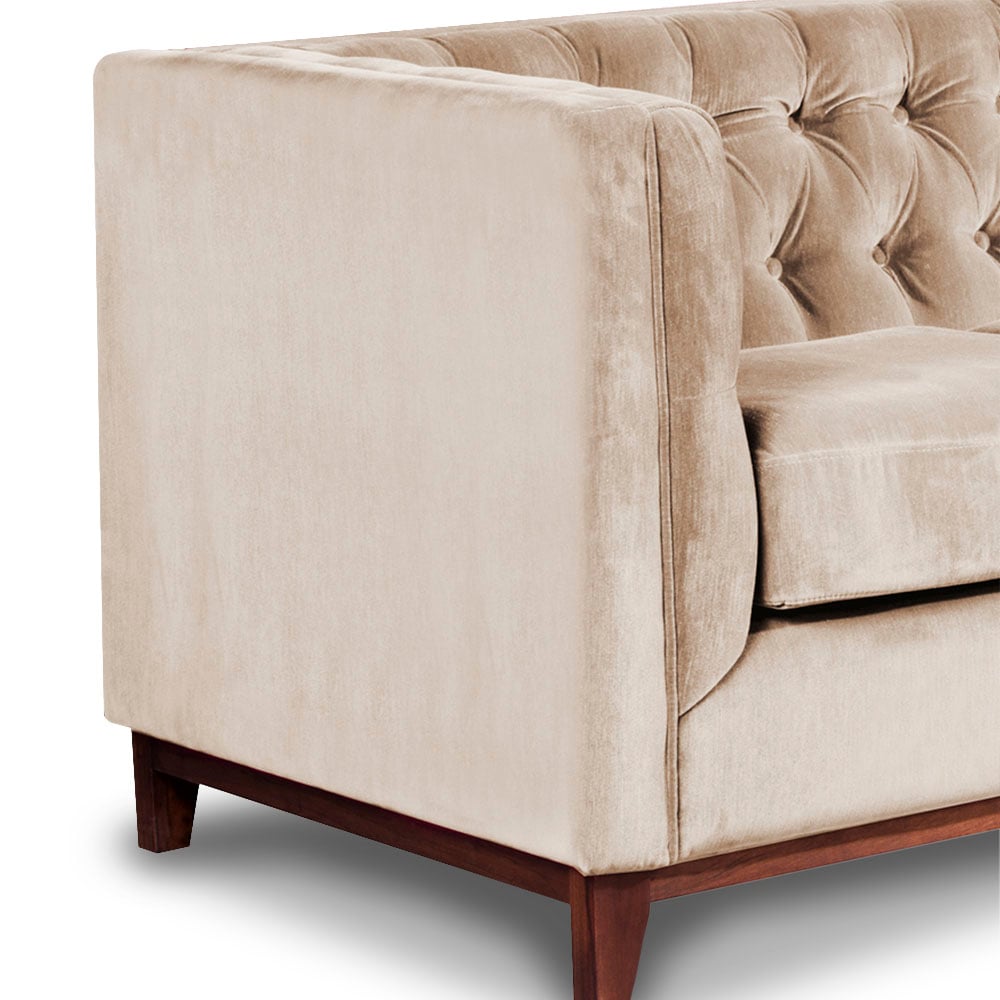 SOFA LATAM HOME ROMA 1 CUERPO BEIGE TELA VELVET - 2
