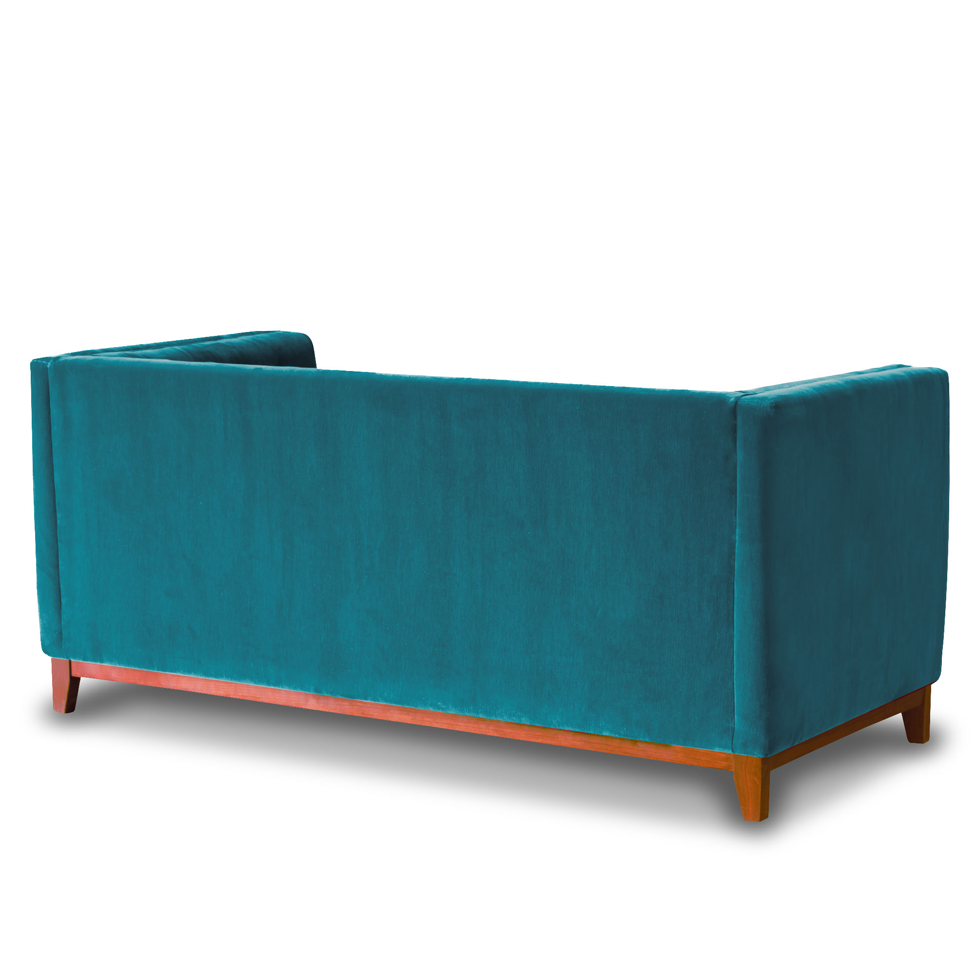 SOFA LATAM HOME ROMA 2 CUERPOS TURQUESA TELA VELVET - 3