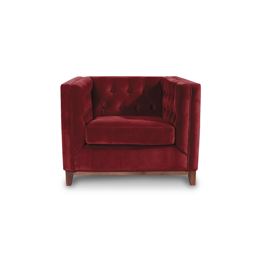 SOFA LATAM HOME ROMA 1 CUERPO BURDEO TELA VELVET - 1