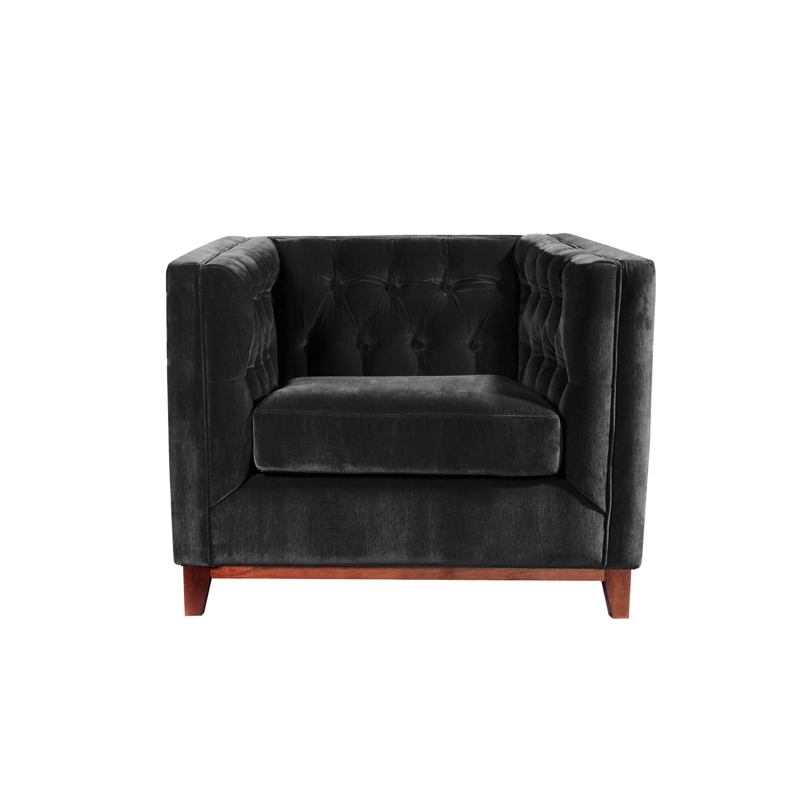 SOFA LATAM HOME ROMA 1 CUERPO NEGRO TELA VELVET - 1